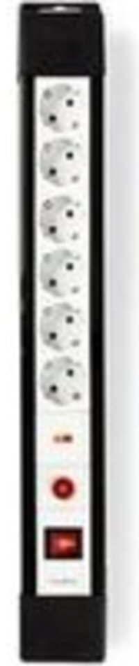 Nedis Stekkerdoos met Overspanningsbeveiliging - 6-wegs - 3m - Zwart