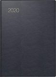 BRUNNEN 1073153 zakagenda model 731 53 (2 pagina's = 1 week, 10 x 14 cm, lederen omslag, kalender 2020) zwart