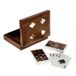 Ajuny Handgemaakte Decoratieve Houten Dubbeldeks Speelkaart Doos Houder Opbergkoffer Organizer met 2 set 'Ace' speelkaarten messing inlay beste cadeau voor hem haar 15 x 10 x 4,75 cm