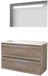 Basic-Line Economic 46 Badkamermeubelset - 100 x 46 cm - Greeploos - 2 Lades - Acryl Wastafel - 1 Kraangat - Spiegel met LED Verlichting - Scotch Oak