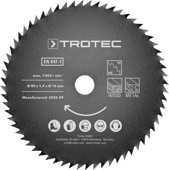 TROTEC Cirkelzaagbladenset 1 HSS Ø 89 mm, 2-delig