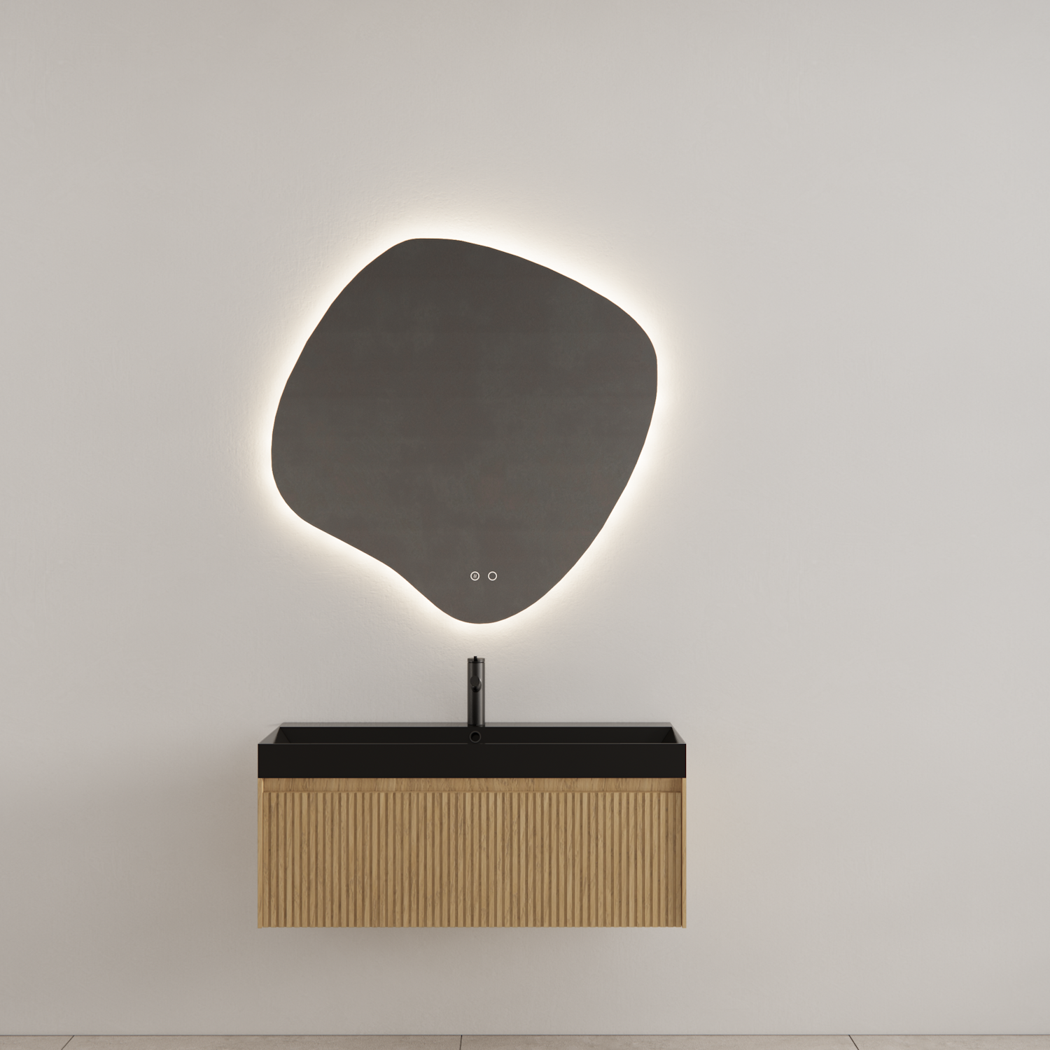 Gliss Design Clio Badkamerspiegel - 100x100 cm - LED Verlichting