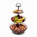 Merkloos Relaxdays Fruitschaal etagère - 3 laags - metaal - zwart