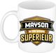 Bellatio Decorations Naam mok Mayson - wit - Superieur - keramiek - 300 ml - collega beker - cadeau