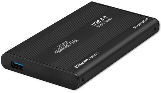 Qoltec - 2.5" HDD/SSD Behuizing - SATA3 - USB 3.0 - Zwart