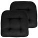 Sweet Home Collection Terraskussens Outdoor Stoel Pads Premium Comfortabele Dikke Vezel Vulling Getuft 19" x 19" Stoelhoes, 2 Pack, Zwart
