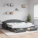 Maison Exclusive Lit gigogne extensible avec tiroirs, gris foncé, 90x200 cm, tissu