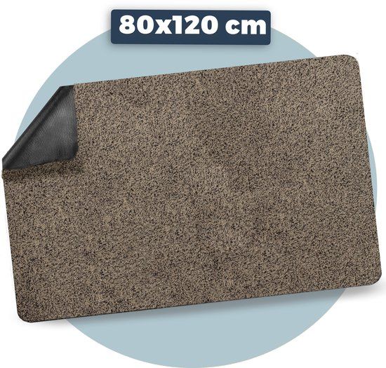 Pasper Droogloopmat - 80 x 120 cm - Beige - Polyester/Rubber