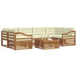 vidaXL Buiten bank set 7 st Natuurlijk en Crème
