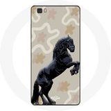 Maniacase Etui voor Huawei P8 Lite Friese paardenrace zwart