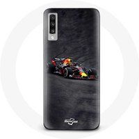 Maniacase Hoesje voor Samsung Galaxy A70 Formule 1 Max Verstappen F1 Zwart Rood en Geel