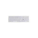 WE MacOS draadloos Bluetooth-toetsenbord, dubbele Bluetooth-verbinding, geïntegreerde oplaadbare batterij, aluminium look, zilverwit