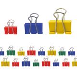 Westcott Foldback E-10722 00 Klemmen, 24 stuks, mix, metalen klemmen voor documenten, 12 x 19 mm, 12 x 25 mm, stabiele en herbruikbare papierklemmen, klemmen voor kantoor en huishouden