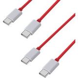 Phonillico® Lot 2 USB-C USB-C snellaadkabels 1m voor OnePlus 11/10 Pro/8 Pro/8/7T Pro/6T/6/5T/Nord CE 3 Lite/Nord CE 2/Nord 2T/Ace