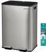 SONGMICS Poubelle de cuisine, 2 x 30 litres, 2 compartiments, acier inoxydable