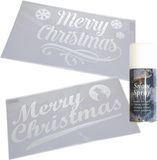 Koopman International Pochoirs de fenêtre - merry christmas - 2 pièces - avec spray de neige