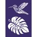 Rayher 45088000 sjabloon Kolibri, DIN A4, 1 sjabloon plus rakel, 1 stuk, diverse materialen, blauw, 34 x 22 x 0,1 cm