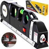 Optimus Professionele 4-in-1 Laser Waterpas - Incl. Batterij - Kruislijnlaser - Lijnlaser waterpas - Rolmaat, liniaal & Waterpas