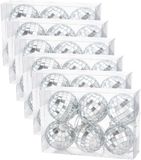 Cepewa disco kerstballen - 36x stuks - zilver - D5 cm - foam/glas - discobal/discobol