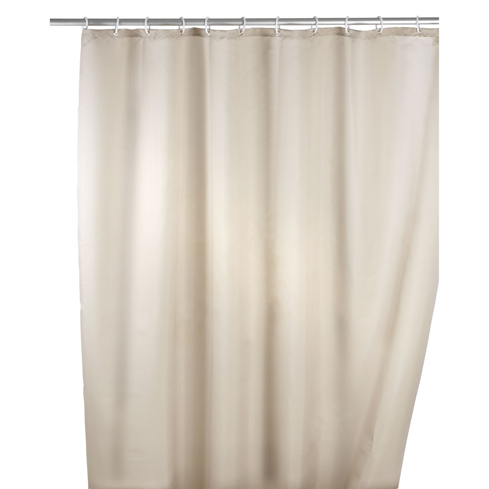 WENKO Anti-mould shower curtain single-colour Beige washable 180 x 200 cm