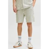 JACK & JONES PANTS STUDIO JPSTJAIDEN relaxed gestreepte casual short gebreid beige
