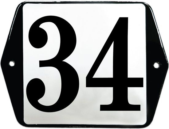 EmailleDesign® Emaille huisnummer model oor - 34