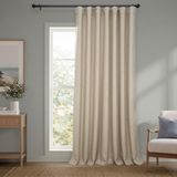 HPD Half Price Drapes Faux linnen getextureerde kamer verduisterende gordijnen voor slaapkamer 213 cm lang (1 paneel), 100 W x 84 l extra brede gordijnen voor woonkamer huisdecoratie, rieten bruin