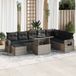 Maison Exclusive - Ensemble de meubles de jardin 9 pièces avec canapé et coussins, gris, en polyrotin