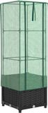 vidaXL Jardinière surélevée avec cache-pot 40x40x139 cm aspect rotin