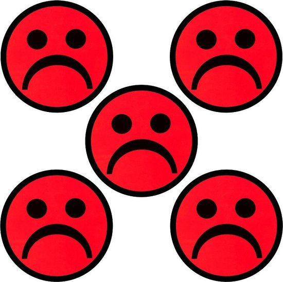 2DOBOARD Smiley Magneten - Ø 5 cm - Rood - 5 stuks
