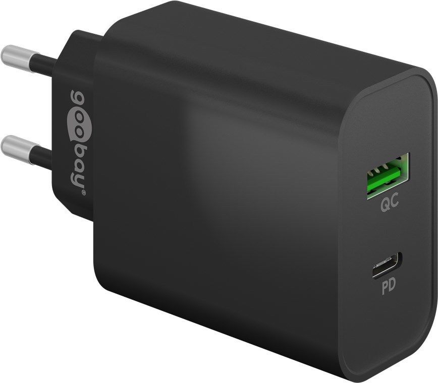 Goobay 45W USB-C PD & USB-A QC Wall Charger - Black
