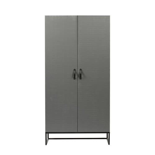 WOOOD Morris Kledingkast - Grenen - Leem - 195x100x53cm - Industrieel