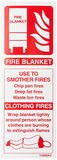 VSafety Branddeken Id Brandblusser - 75mm x 200mm - Zelfklevende Vinyl