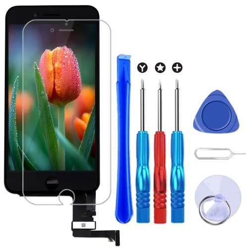 Brinonac Schermvervanging voor iPhone 8 4.7 inch LCD Digitizer Touchscreen LCD Vervanging Schermframe Montage Volledige set met gereedschap en schermbeschermer (zwart)