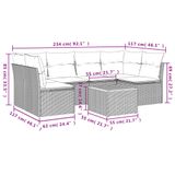 vidaXL 7-delige Loungeset met Kussens, Poly Rattan, Beige