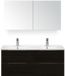 BES LED Seville Badmeubelset 120 cm - 4 Laden Black Oak Edge - Wastafel Enjoy Dubbel met Spiegelkast