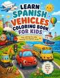 Learn Spanish Vehicles Coloring Book for Kids