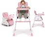 Twinky® Chaise haute 2-en-1 Poussette - Rose - Chaise haute pliable et Poussette et Siège auto pour bébé à table - Siège enfant, siège pour tout-petit et siège évolutif en 1
