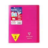 Clairefontaine 951408AMZC Pak met 2 Geniete Schriften Koverbook Roze - 17x22 cm - 96 Pagina's Grote Ruitjes - Wit Papier 90 g - Polypro Omslag
