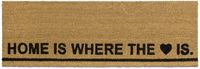 Merkloos Relaxdays Deurmat, langwerpig, 40 x 120 cm, Kokosvezel, Tekst "Home is where the heart is", Binnen & Buiten, Antislip