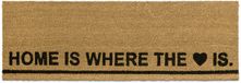 Merkloos Relaxdays Deurmat, langwerpig, 40 x 120 cm, Kokosvezel, Tekst "Home is where the heart is", Binnen & Buiten, Antislip