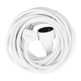 ITENSE 647893 Verlengkabel/verlengkabel, 10 m, 16 A, 1 stopcontact 2P+T, kabel HO5VV-F 3G1,5 mm², 3880 W, wit met kinderbeveiliging
