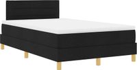 vidaXL Boxspring bed met hoofdeinde Zwart 120 x 200 cm Stof