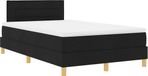 vidaXL Boxspring bed met hoofdeinde Zwart 120 x 200 cm Stof