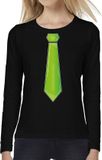 Bellatio Decorations Verkleed shirt voor dames - groen - zwart - XS