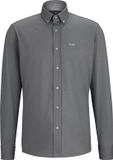 Hugo Boss BOSS Joe regular fit overhemd - structuur - grijs - Strijkvriendelijk - Boordmaat: 45