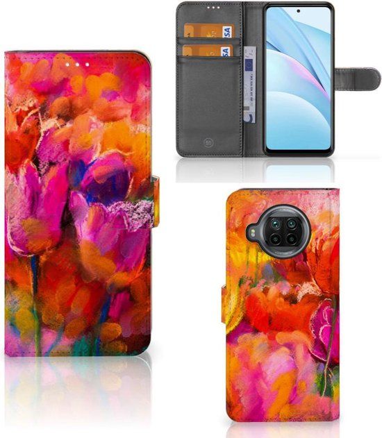B2Ctelecom GSM Hoesje Xiaomi Mi 10T Lite - Book Case - Multi Tulips