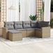 Maison Exclusive - Ensemble de meubles de jardin 6 pièces avec canapé et coussins, beige, en polyrotin