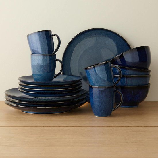 NOUS Living Home Artisan serviesset Blauw (16-delig)