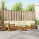 vidaXL - Bank loungeset - 7 zitplekken - Natuurlijk en crème - Massief acacia hout